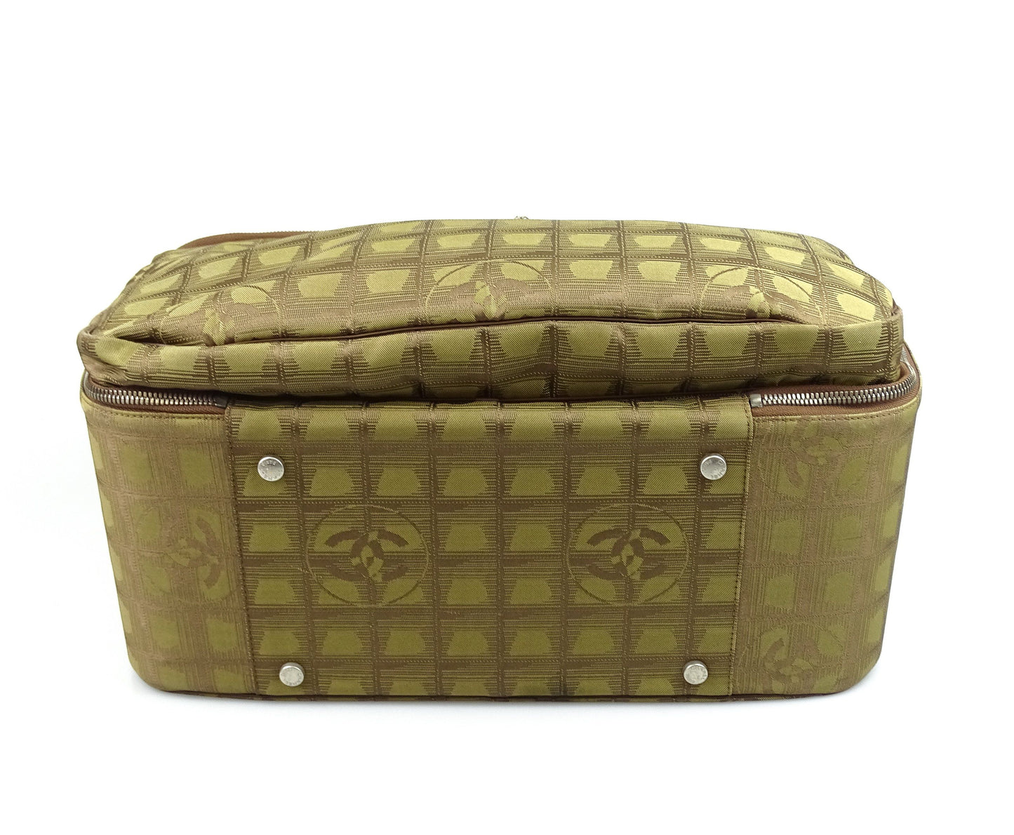 Chanel Travel Line Green Fabric Business/Leisure Trolley Bag 03