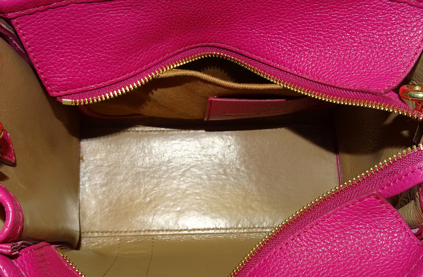 Marc Jacobs Hot Pink Full Grain Leather The Small Tote Bag