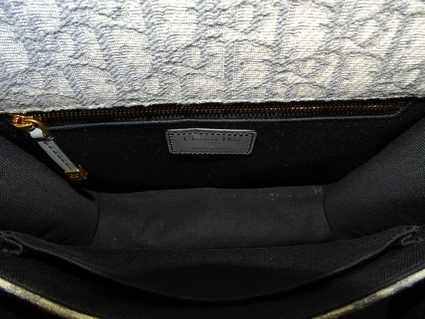 Dior Grey Oblique and Leather 30 Montaigne Bag