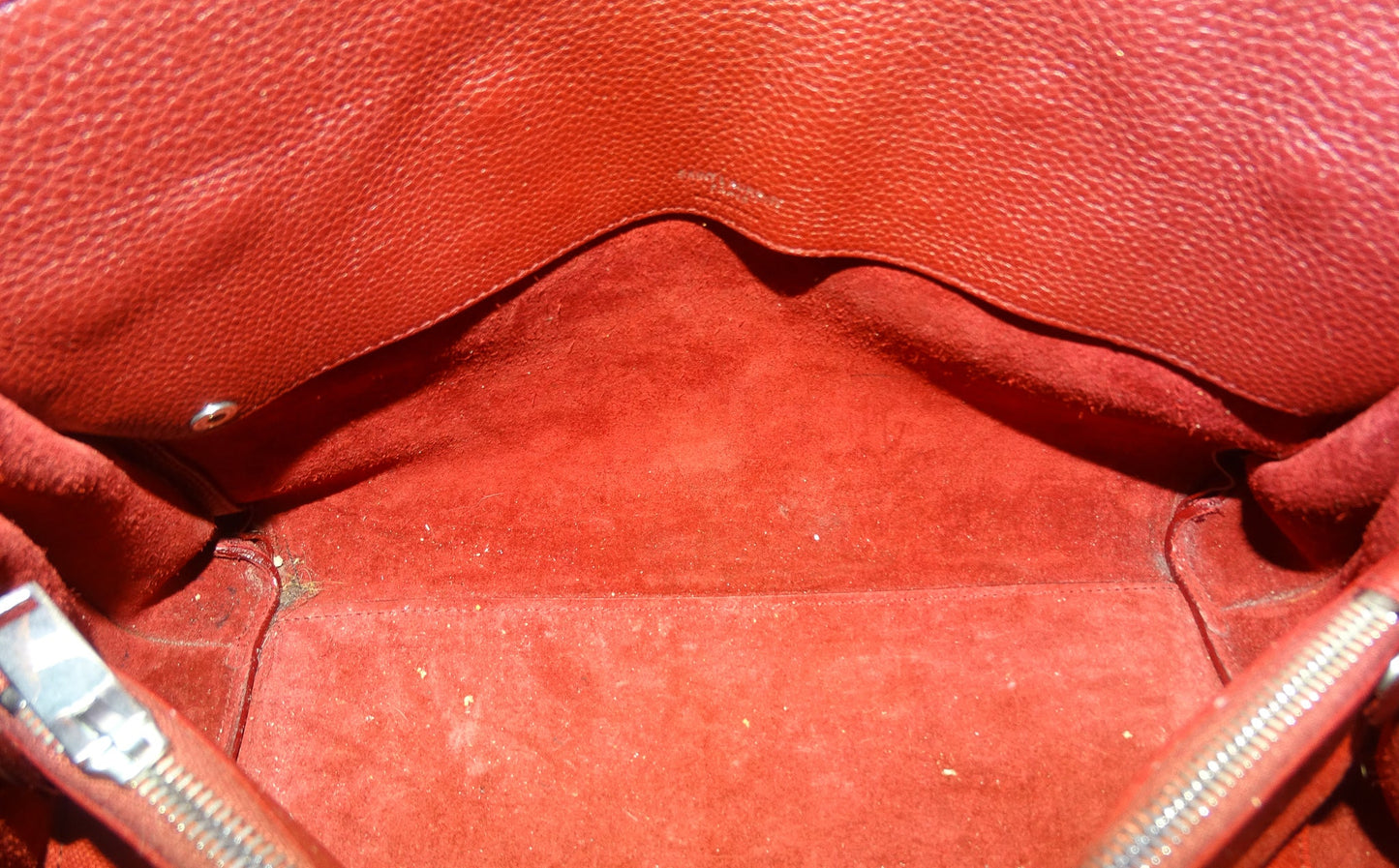 Saint Laurent Ruby Red Souple Sac Du Jour