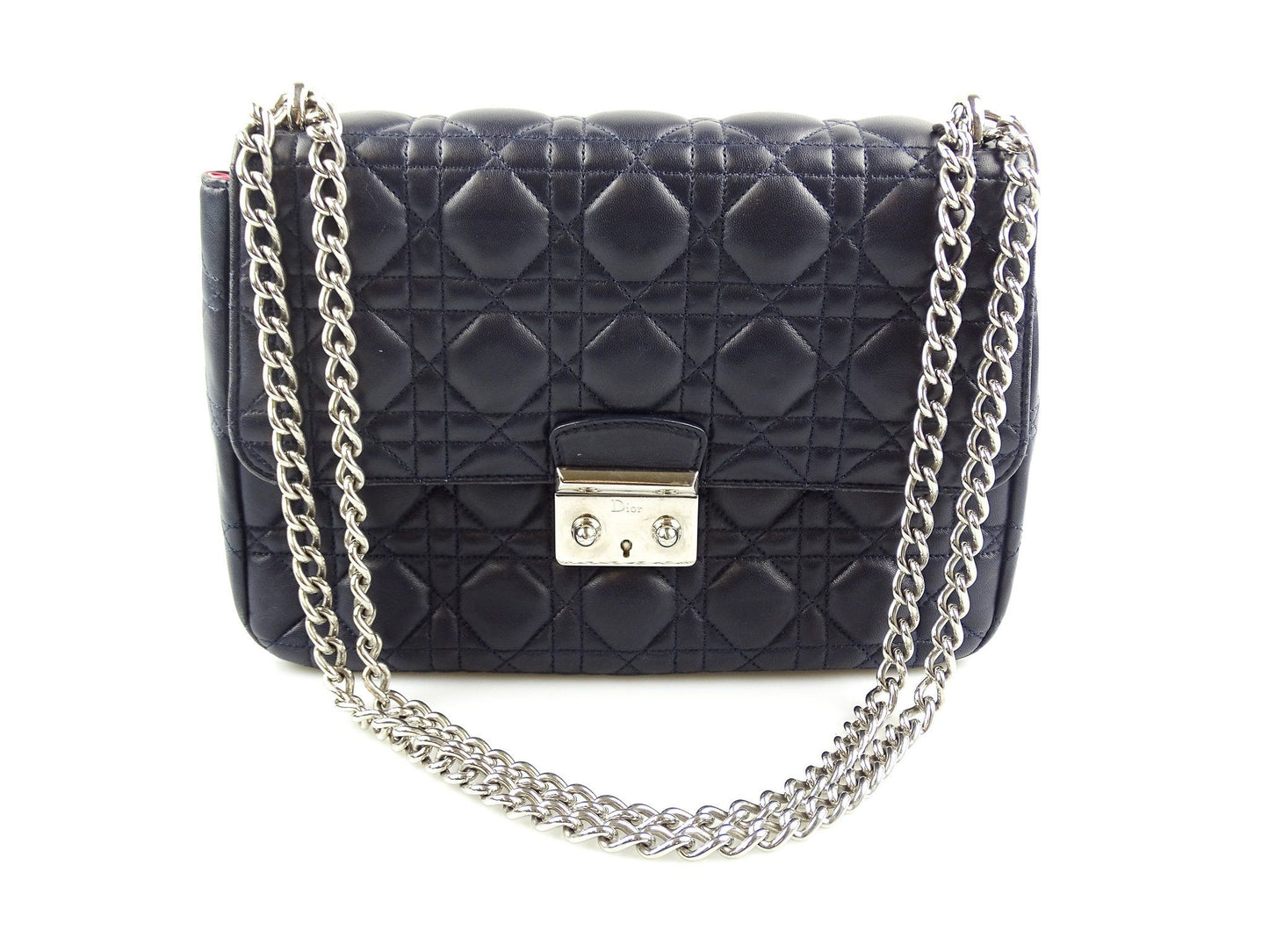 Christian Dior Cannage Large Navy Miss Dior Flap Chain Bag