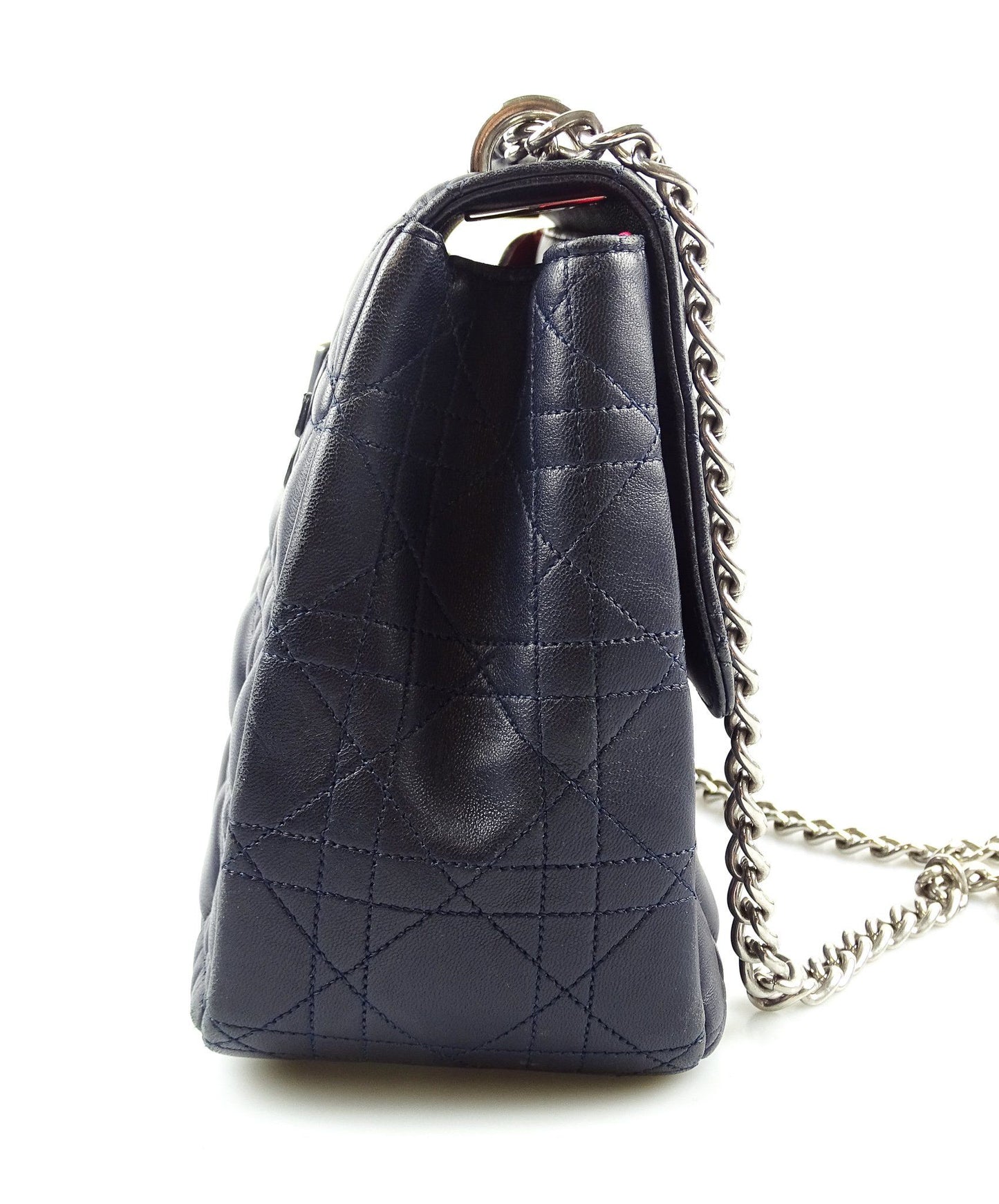 Christian Dior Cannage Large Navy Miss Dior Flap Chain Bag