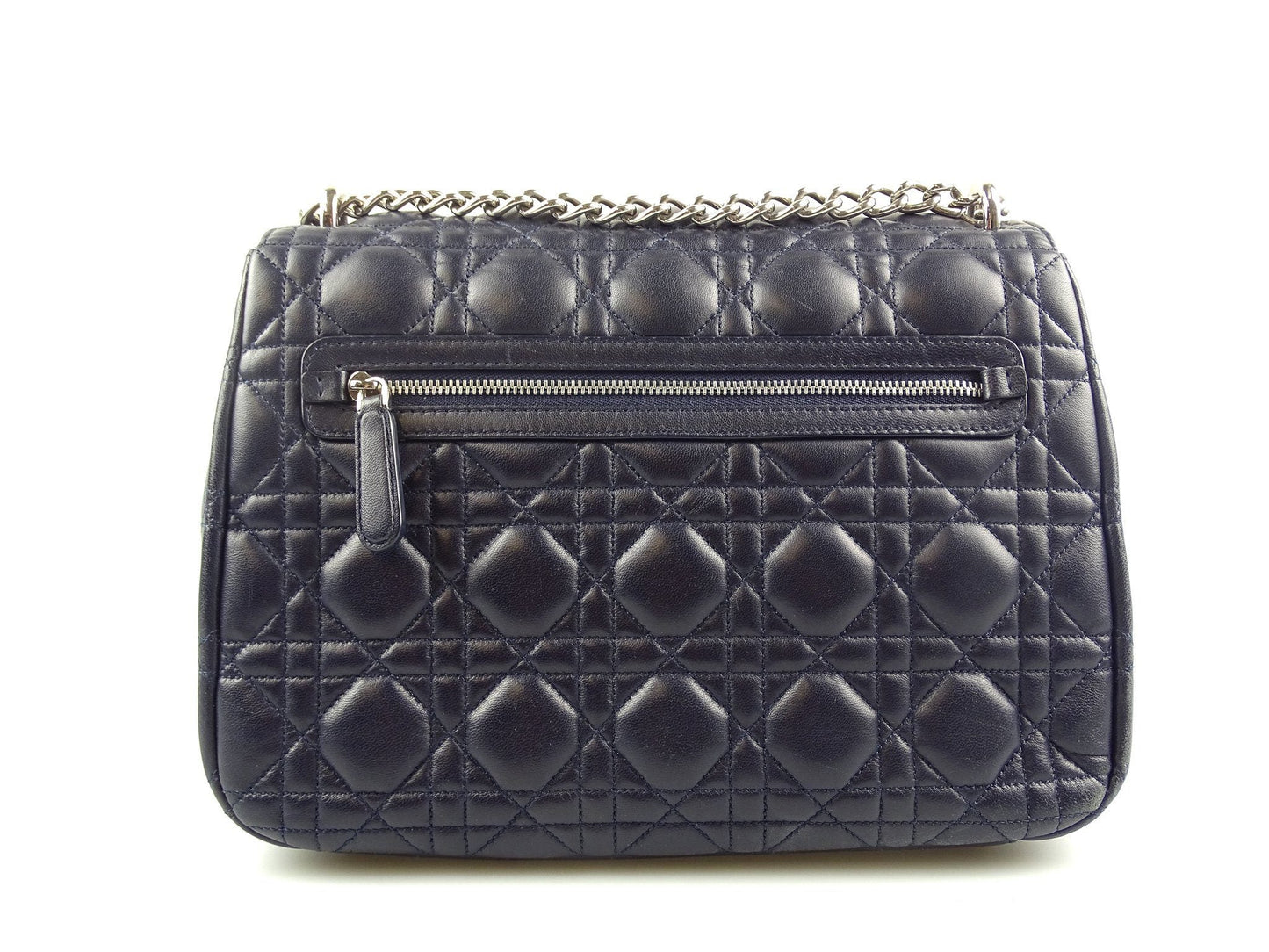 Christian Dior Cannage Large Navy Miss Dior Flap Chain Bag