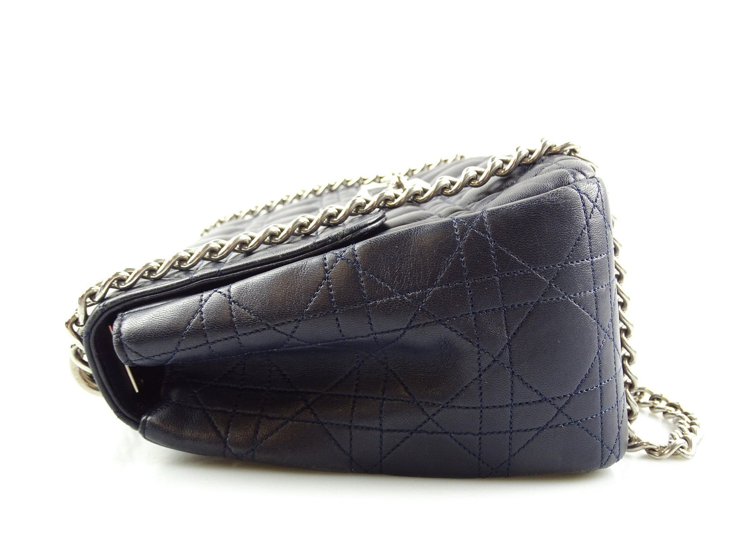 Christian Dior Cannage Large Navy Miss Dior Flap Chain Bag