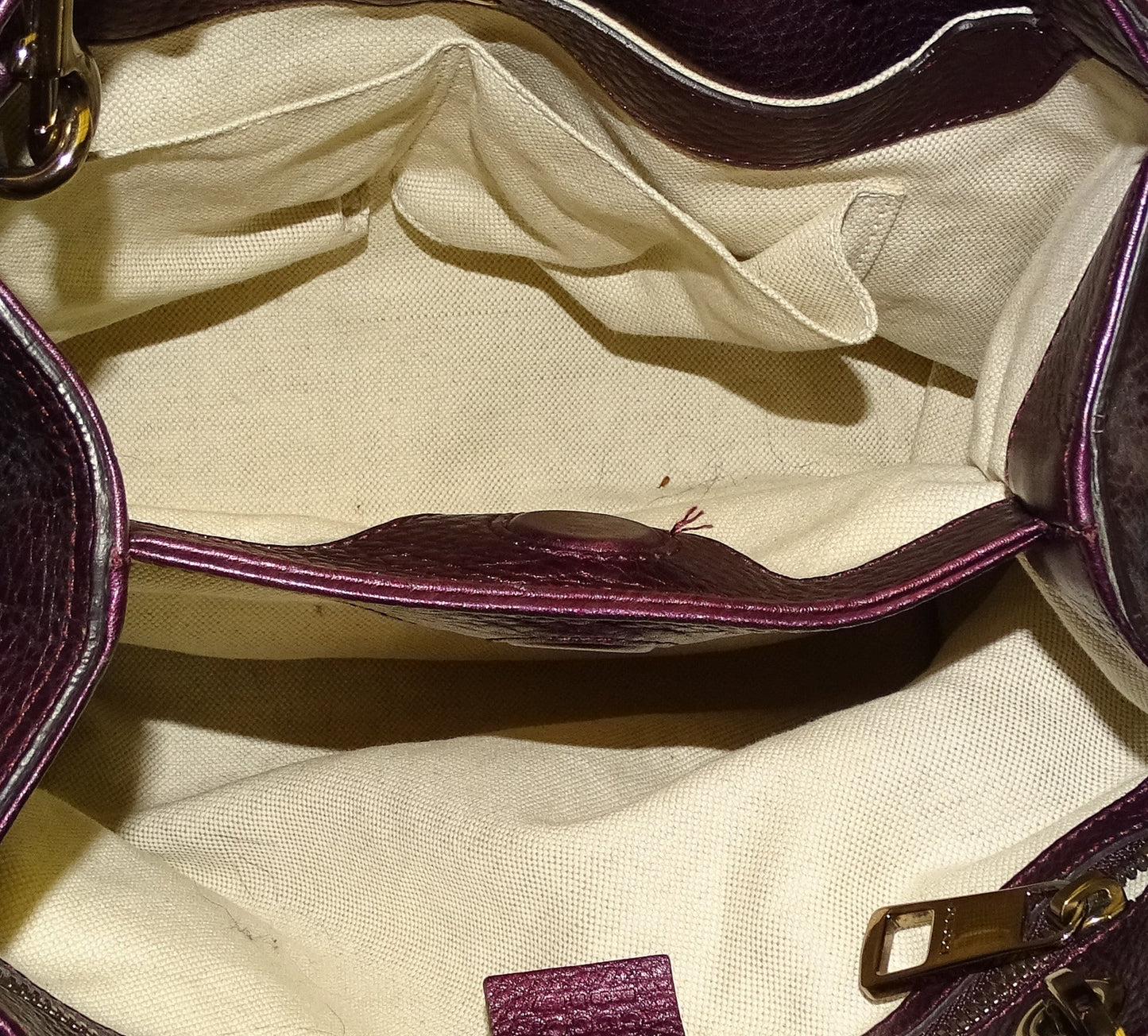 Gucci Metallic Purple Medium Bamboo 2 Way Shopper