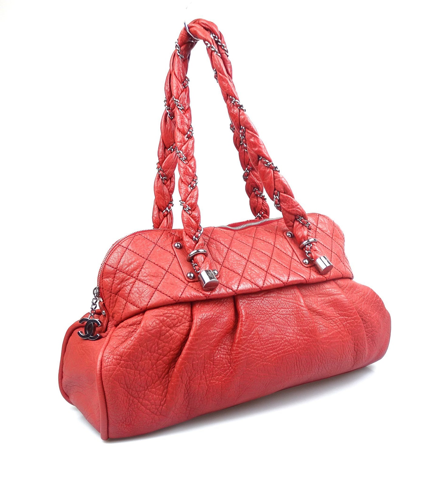 Chanel Lady Braid Large Shoulder Bag Red