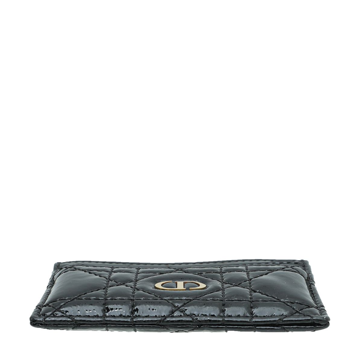 Christian Dior Black Patent Caro Card Holder