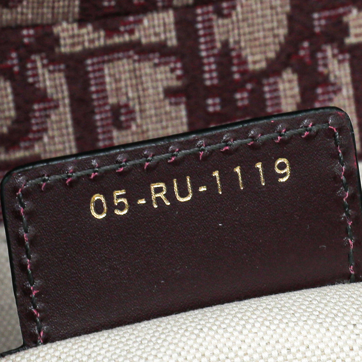 Christian Dior Bordeaux Oblique Jacquard Saddle Bag W/Medallion Strap