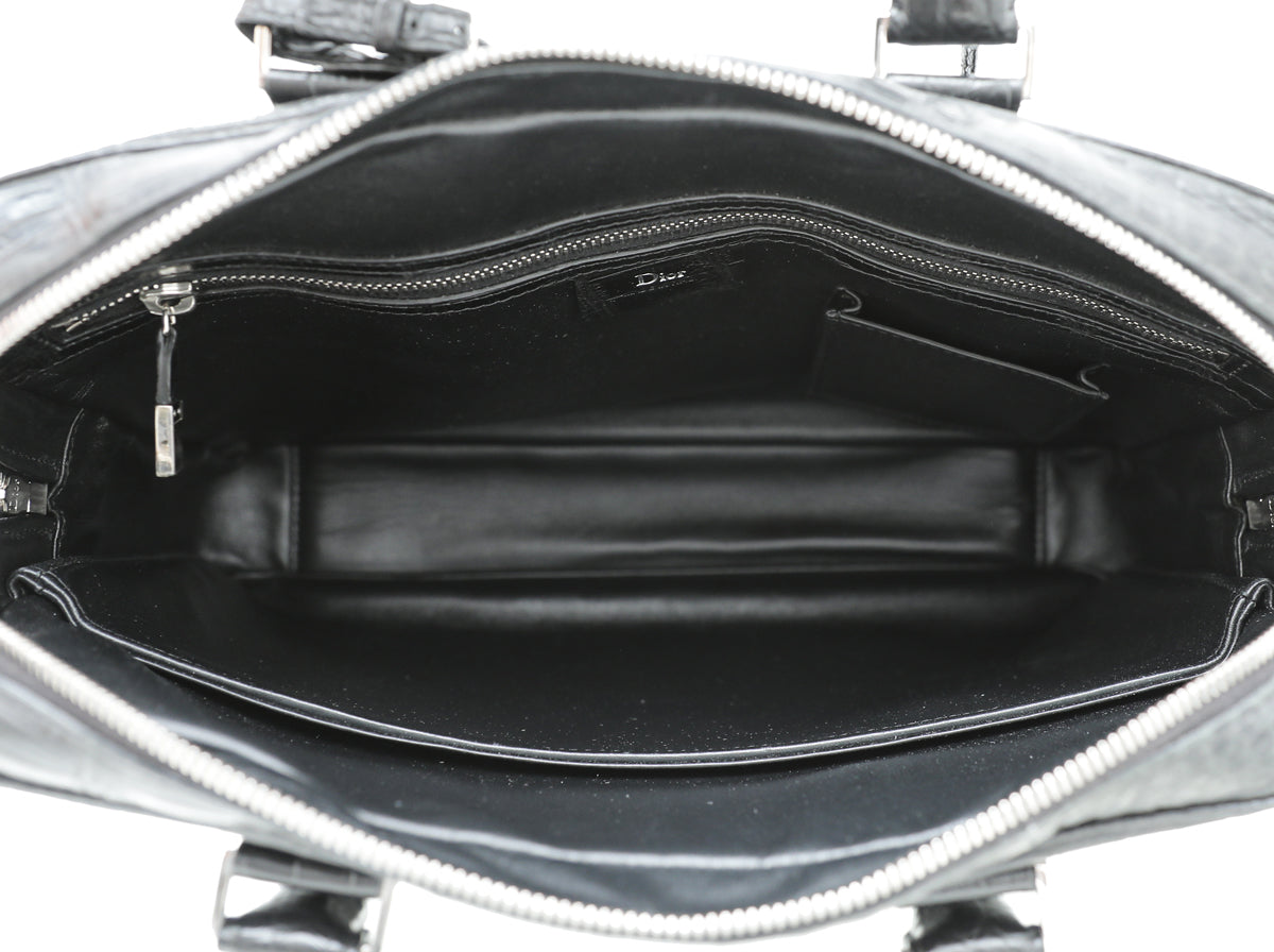 Christian Dior Black Alligator Homme Briefcase