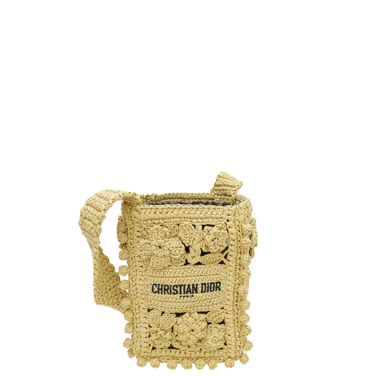 Christian Dior Natural Raffia D-Bubble Bucket Small Bag