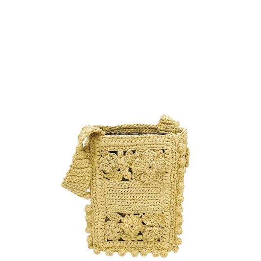 Christian Dior Natural Raffia D-Bubble Bucket Small Bag