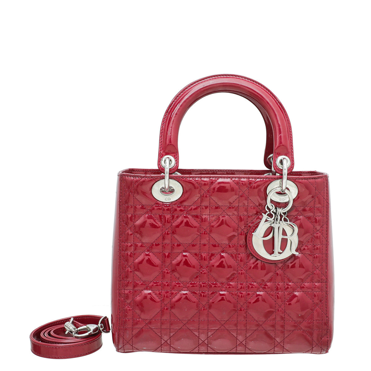 Christian Dior Red Lady Dior Medium Bag