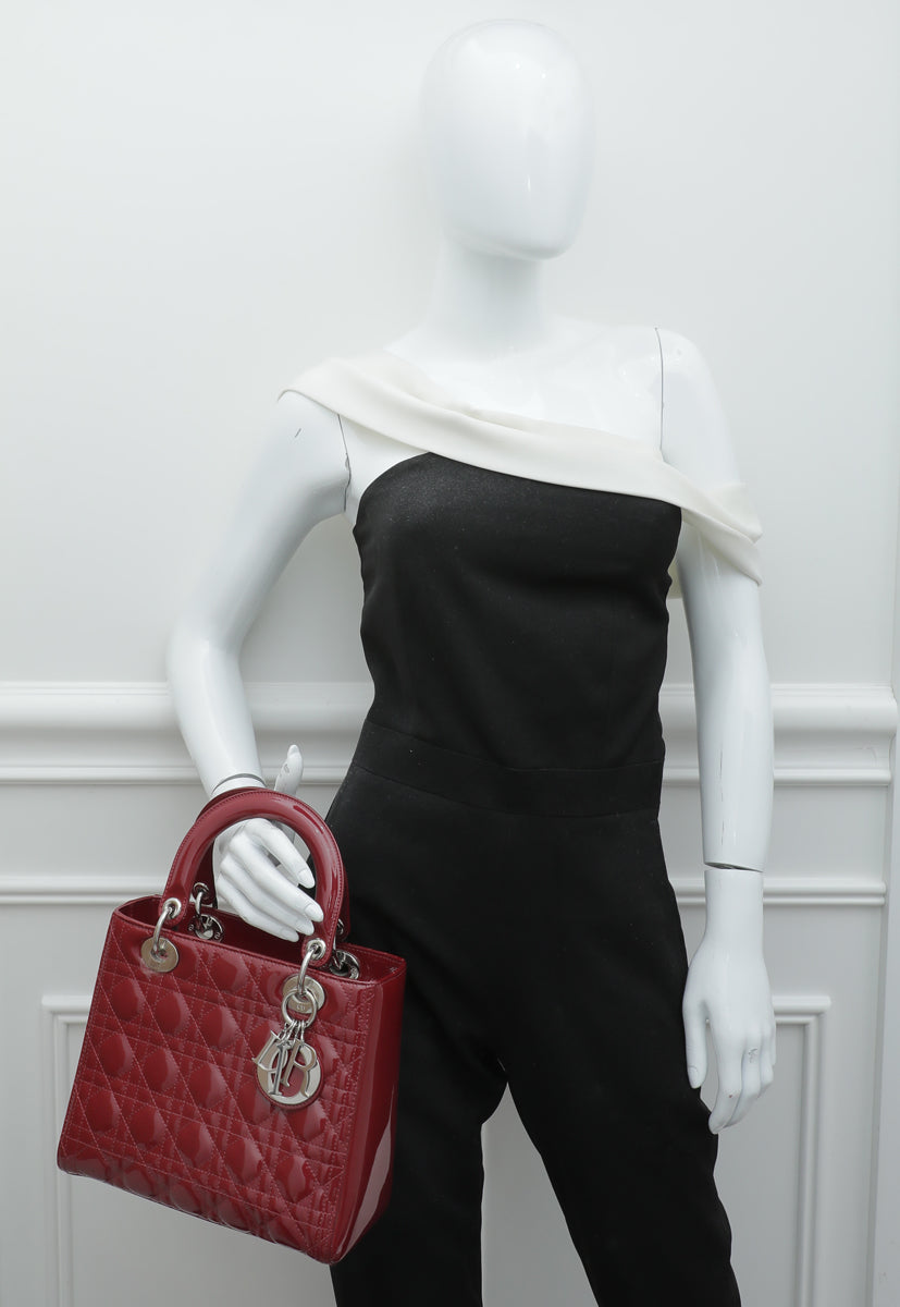 Christian Dior Cerise Lady Dior Medium Bag