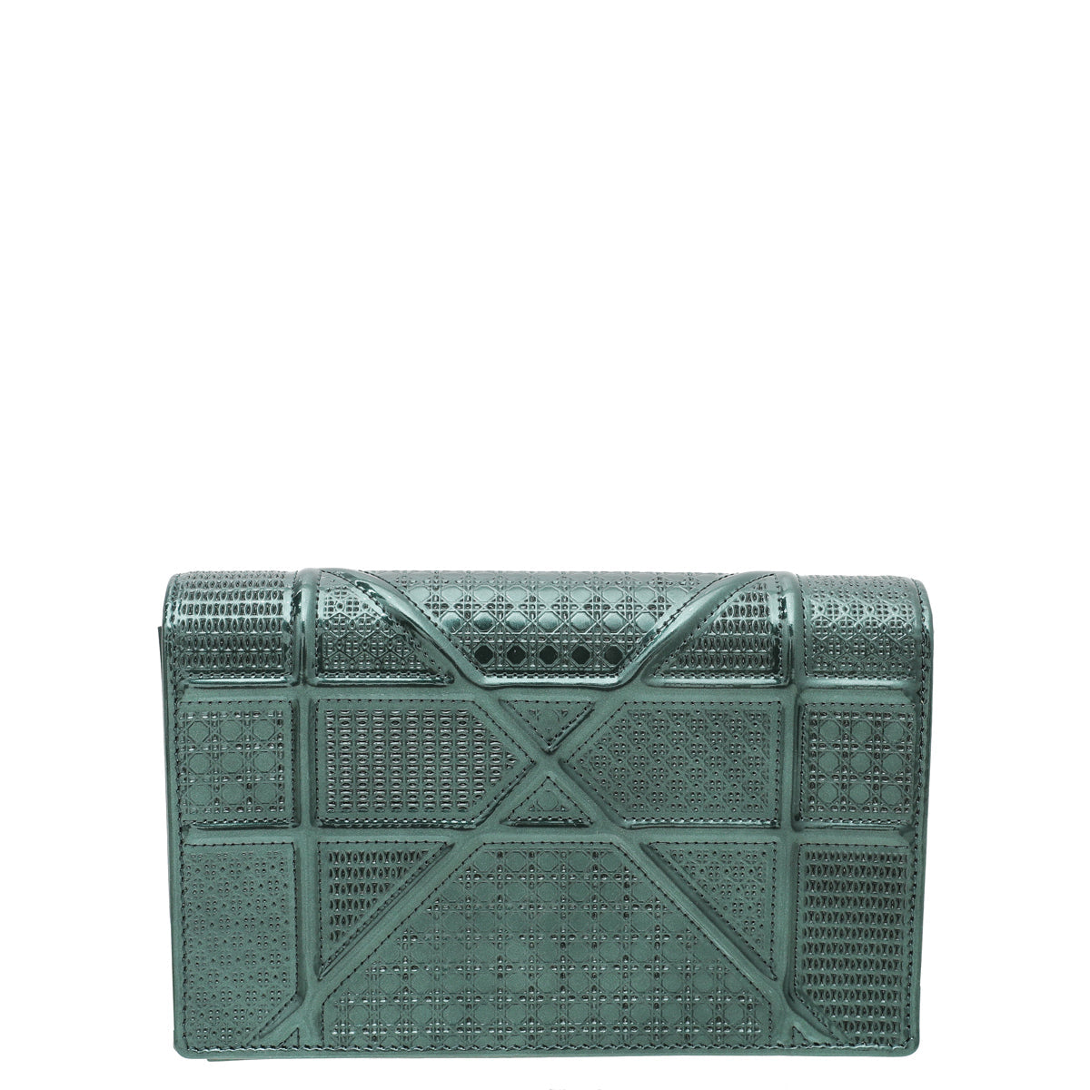 Christian Dior Emarled Green Diorama Microcannage Wallet On Chain