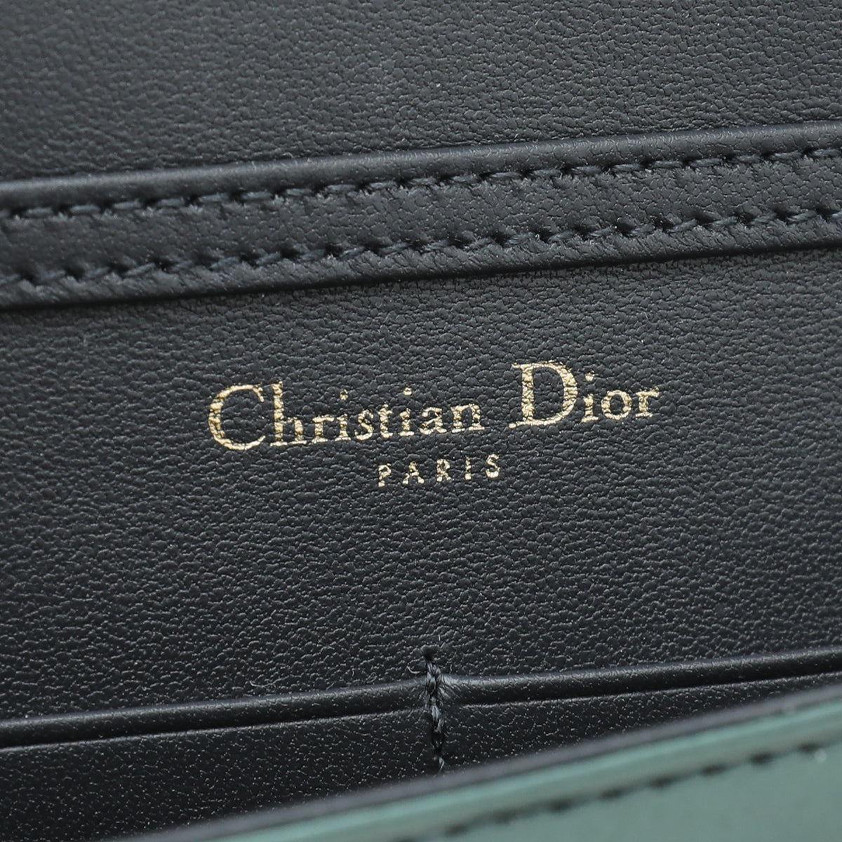 Christian Dior Emarled Green Diorama Microcannage Wallet On Chain