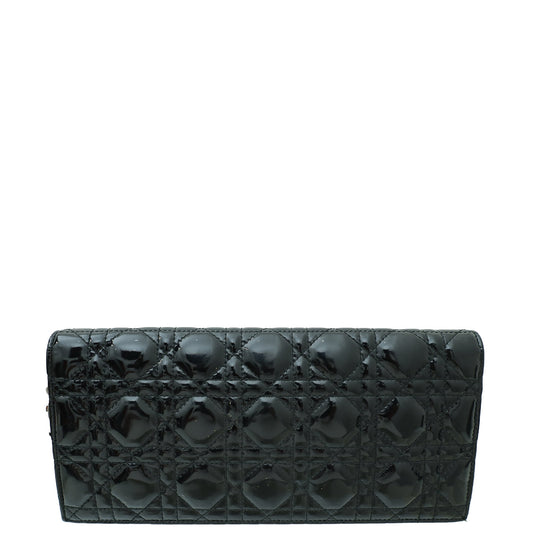 Christian Dior Black Lady Dior Convertible Chain Clutch Bag