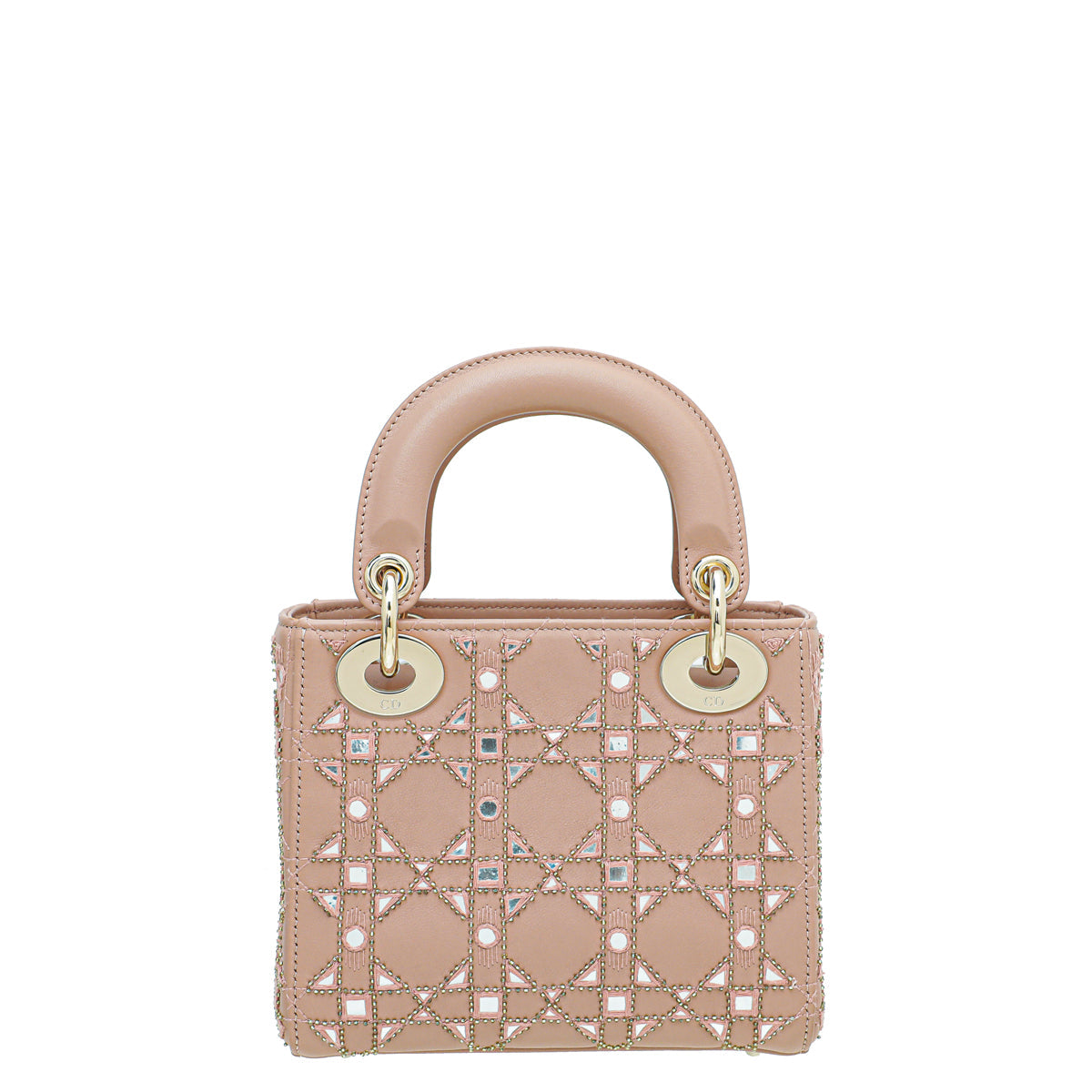 Christian Dior Nude Lady Dior Mini Beads Studs Chain Bag