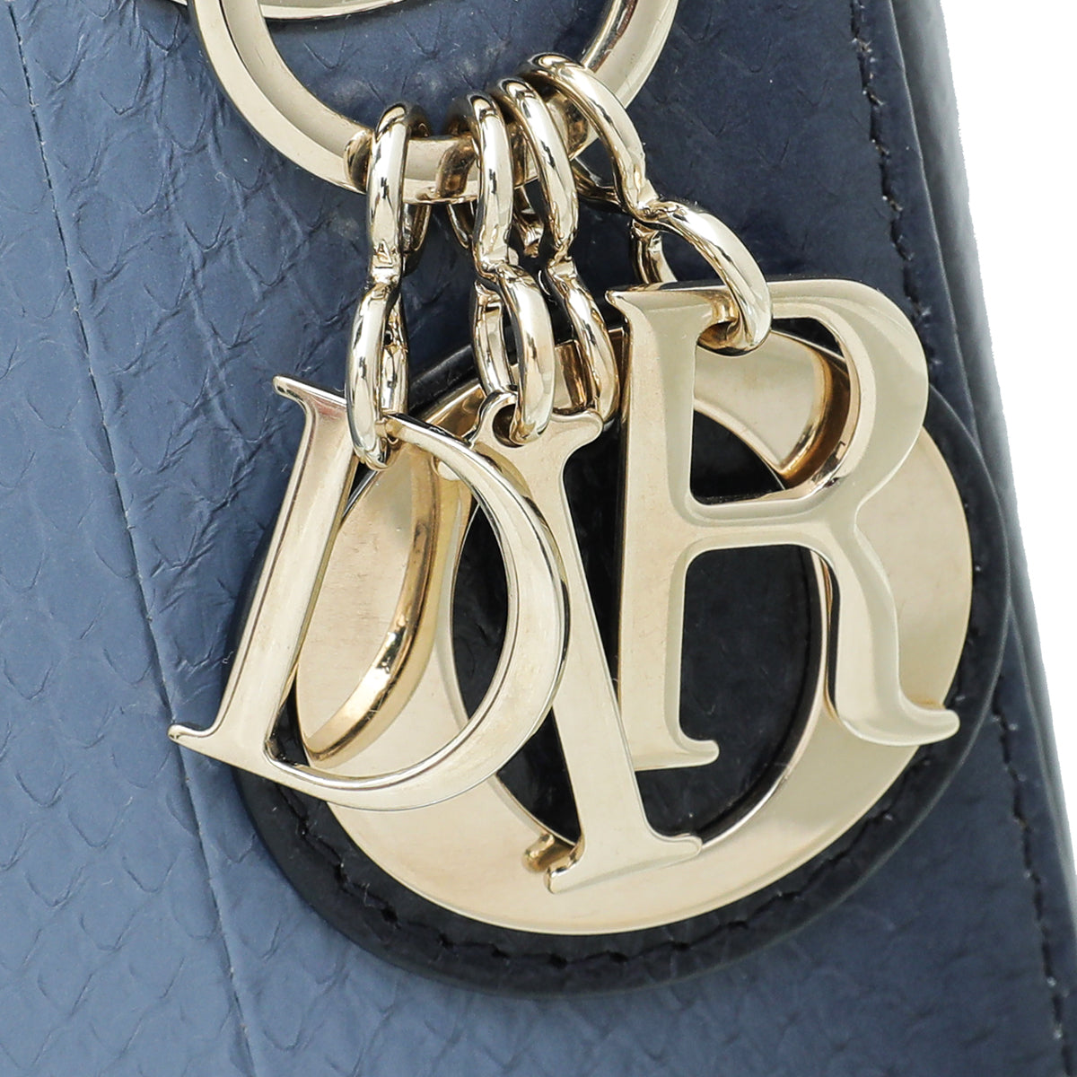 Christian Dior Blue Ombre Python Lady Dior Mini Chain Bag