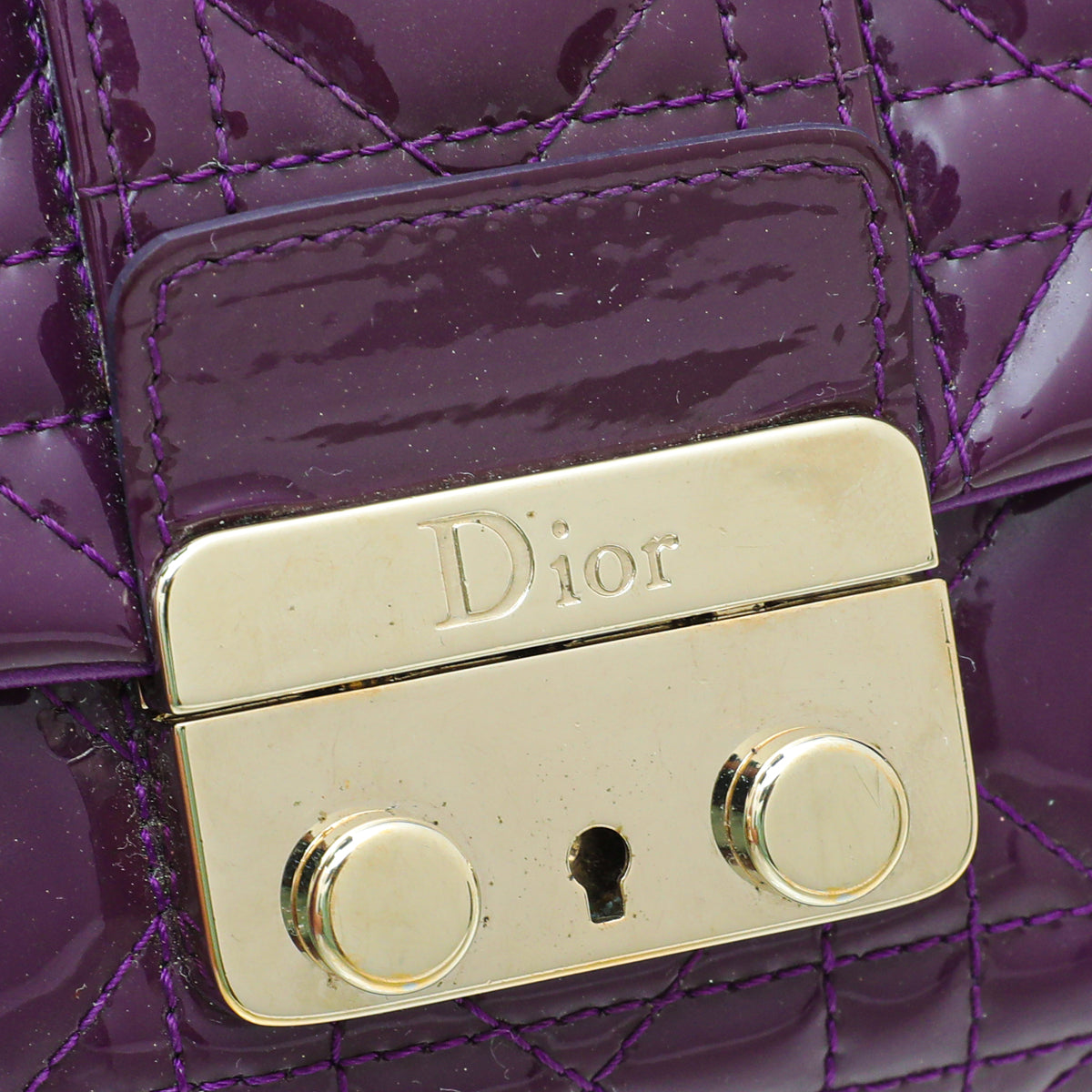 Christian Dior Violet New Lock Promenade Wallet On Chain