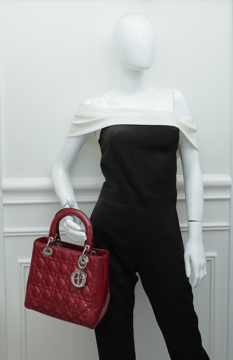 Christian Dior Cerise Lady Dior Medium Bag