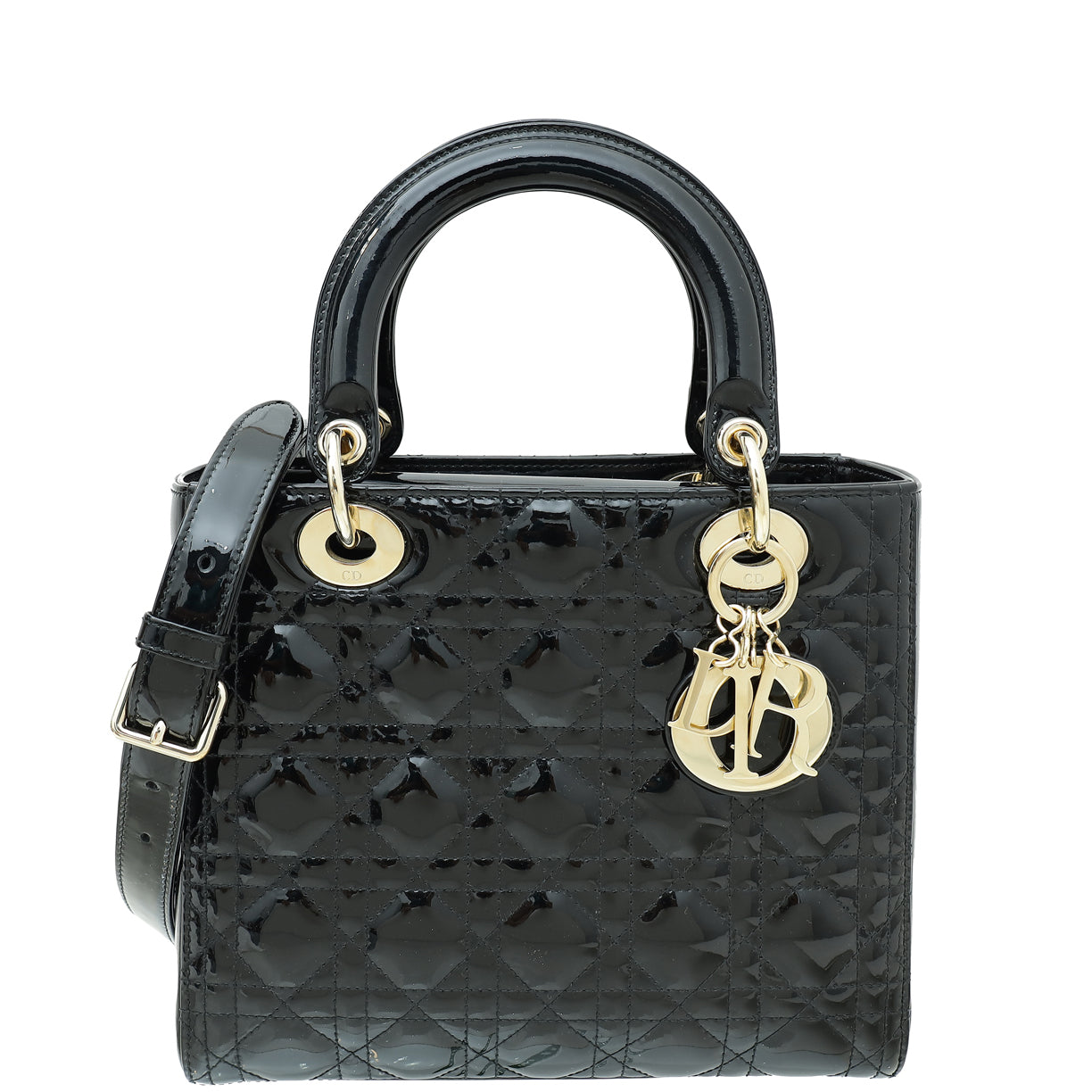 Christian Dior Black Lady Dior Medium Bag