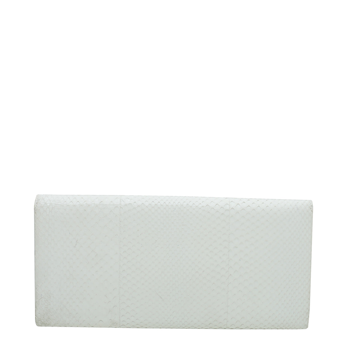 Christian Dior White Python Clutch W/Beaded Tassel