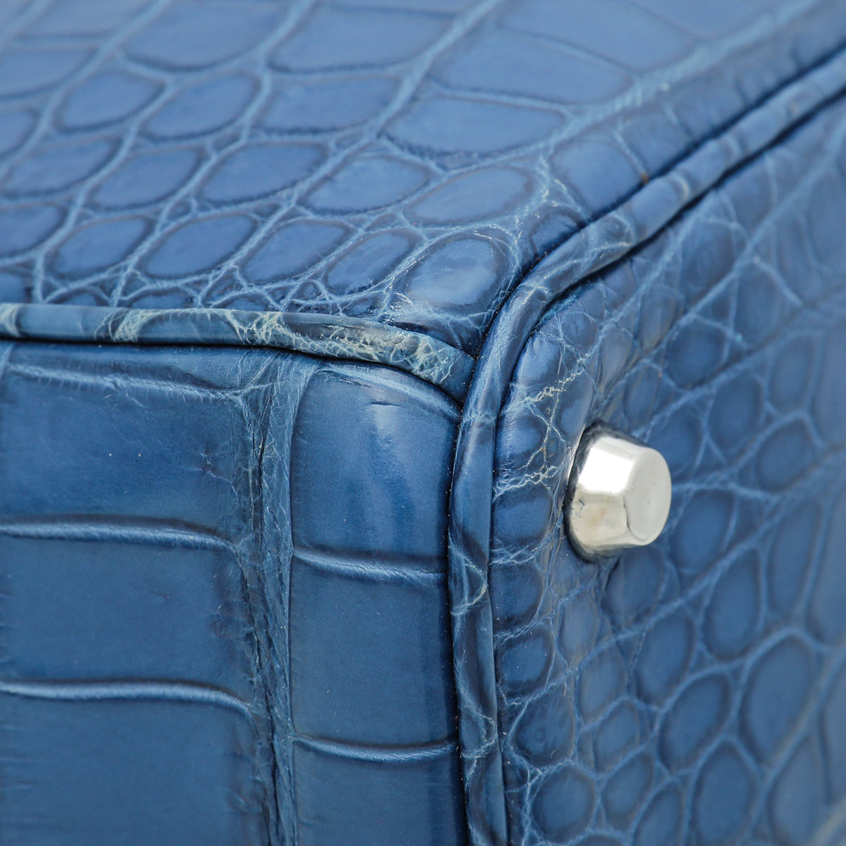 Christian Dior Blue Crocodile Diorissimo Medium Tote Bag