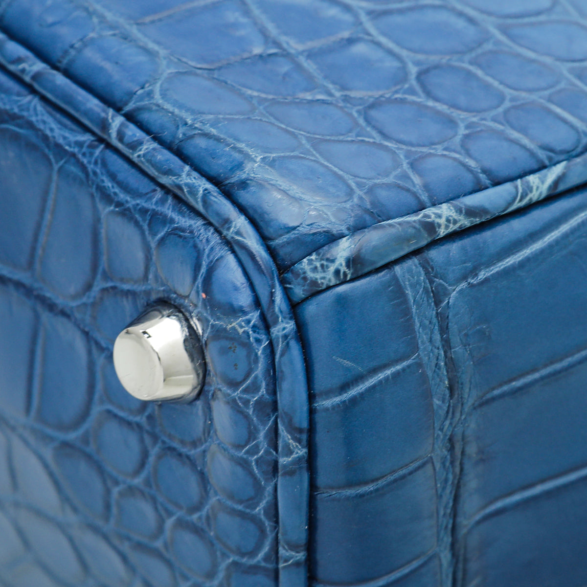 Christian Dior Blue Crocodile Diorissimo Medium Tote Bag