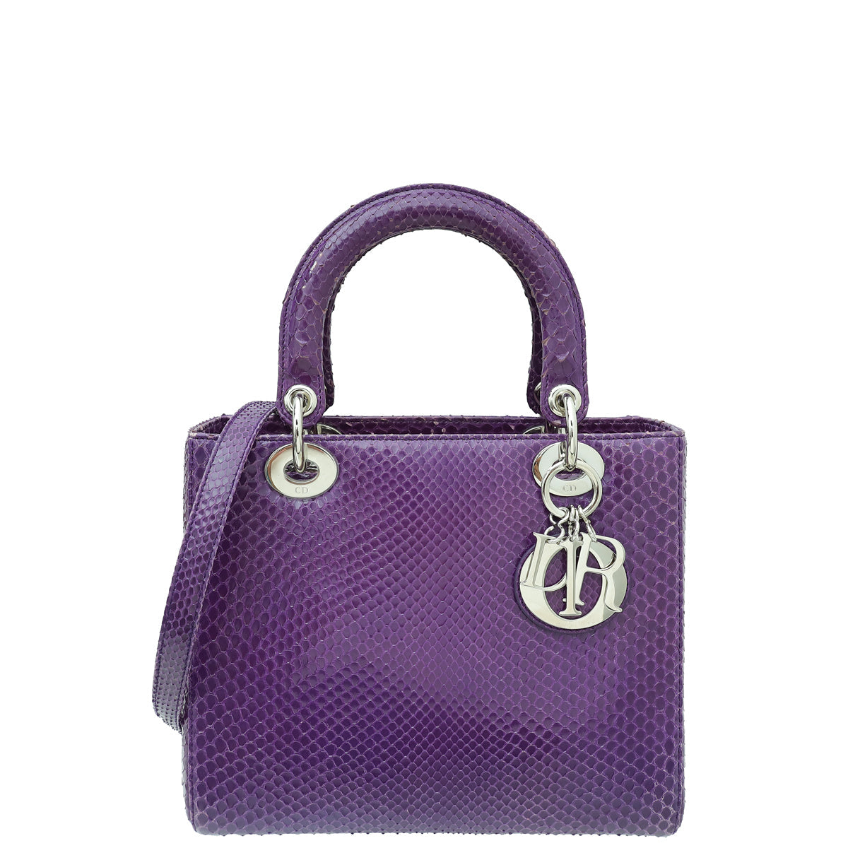 Christian Dior Violet Python Lady Dior Medium Bag