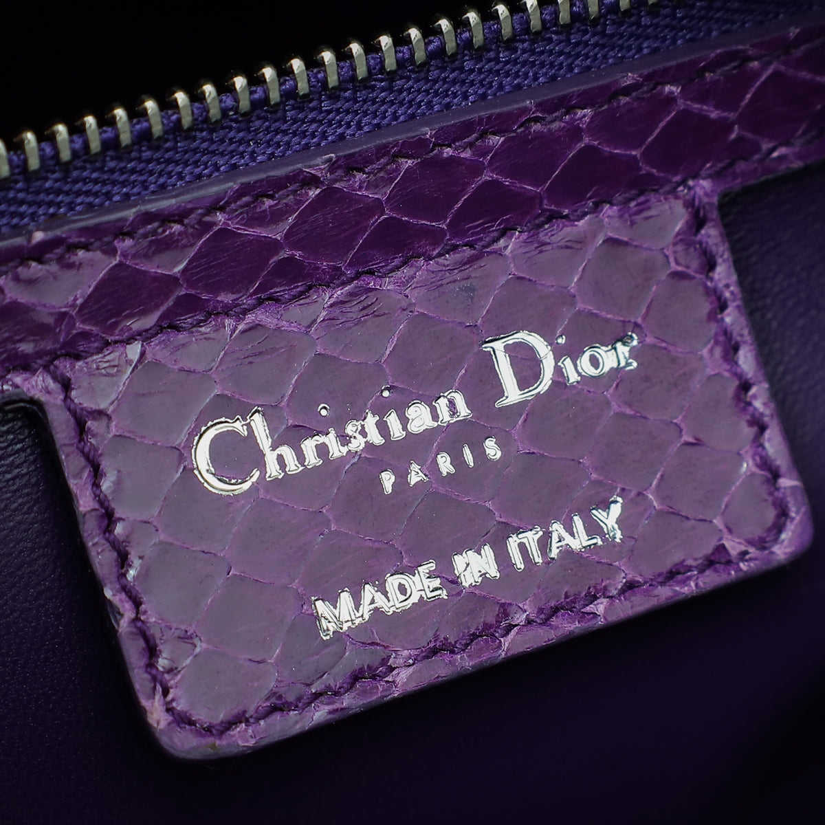 Christian Dior Violet Python Lady Dior Medium Bag