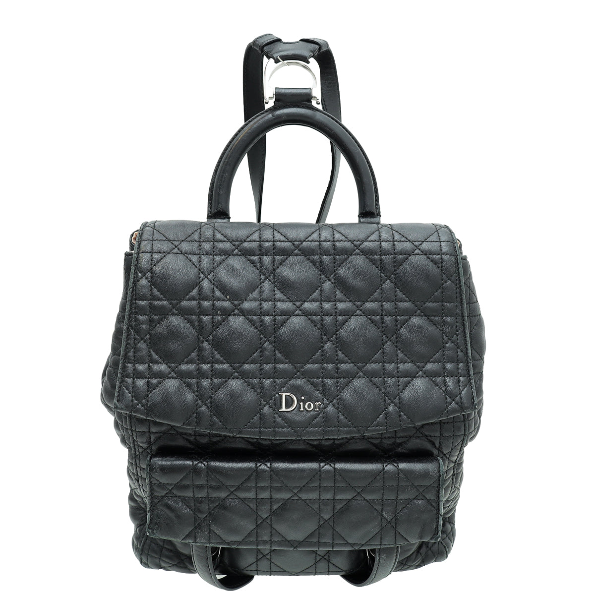 Christian Dior Black Stardust Cannage Large Backpack Bag