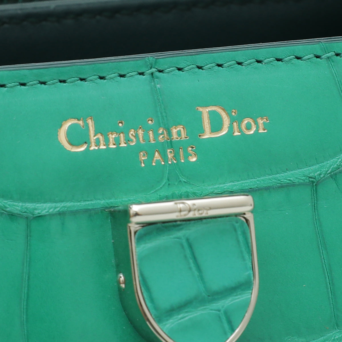 Christian Dior Green Alligator Diorever Mini Bag