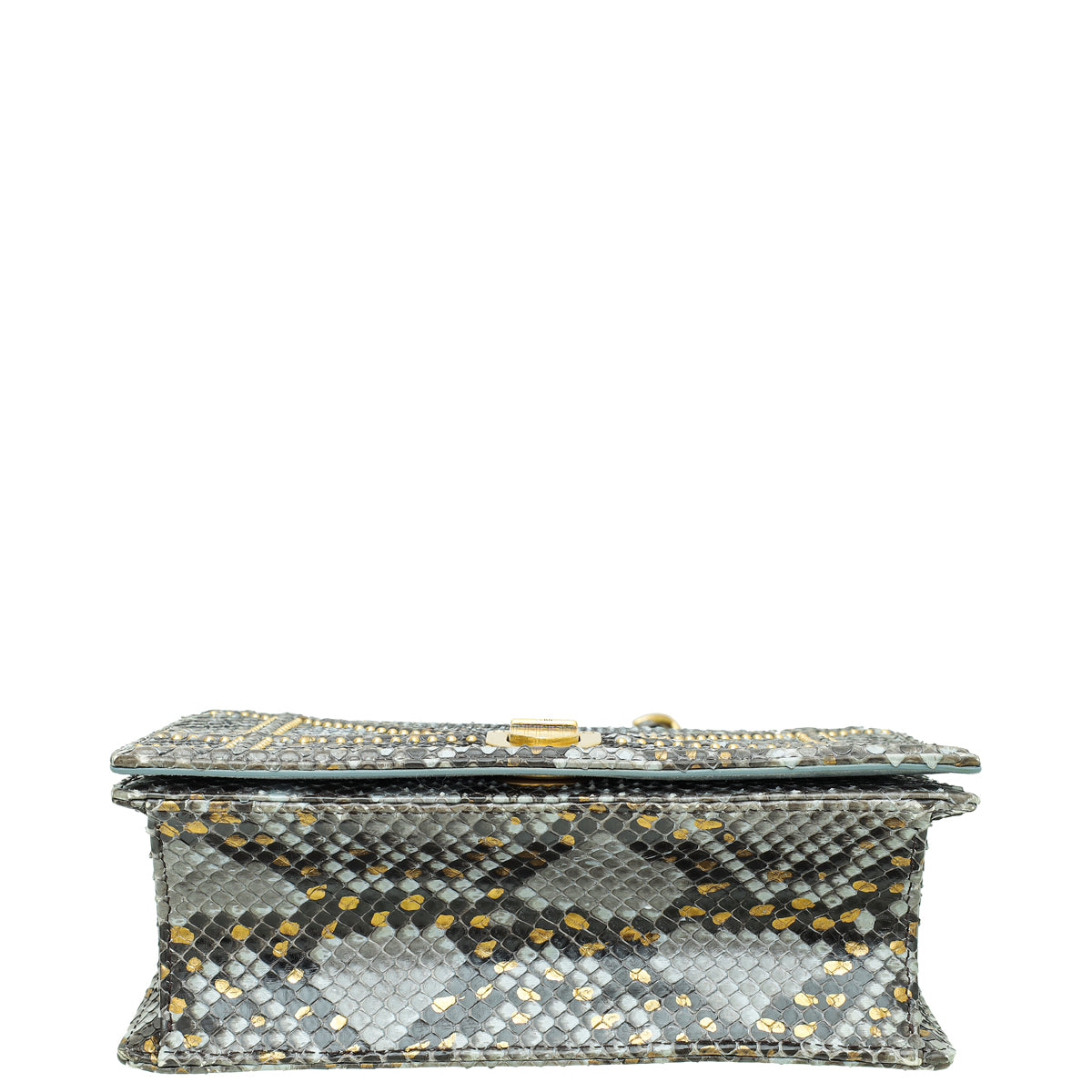 Christian Dior Grey Python Diorama Studs Small Bag