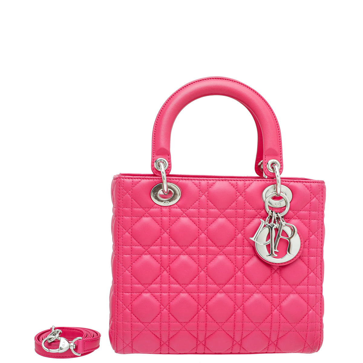 Christian Dior Hot Pink Lady Dior Medium Bag