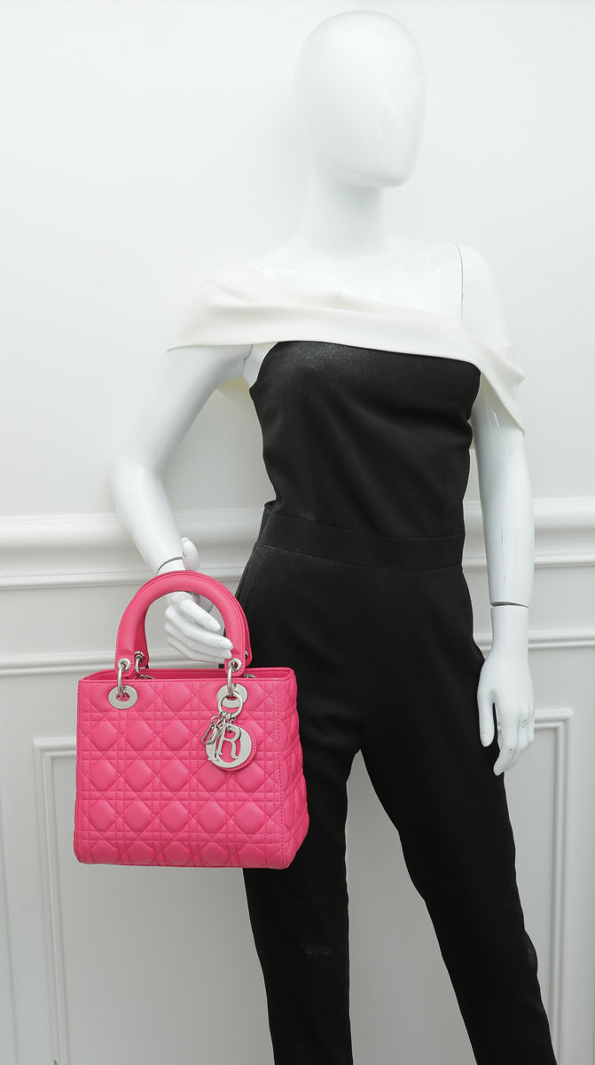 Christian Dior Hot Pink Lady Dior Medium Bag