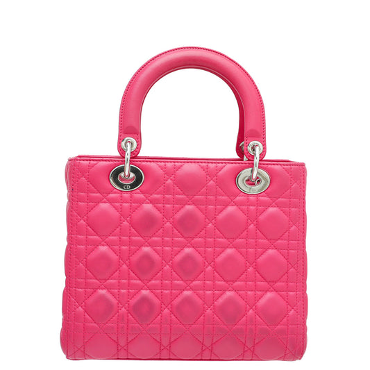 Christian Dior Hot Pink Lady Dior Medium Bag