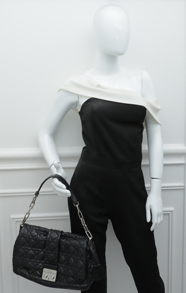 Christian Dior Black New Lock Cannage Flap Bag