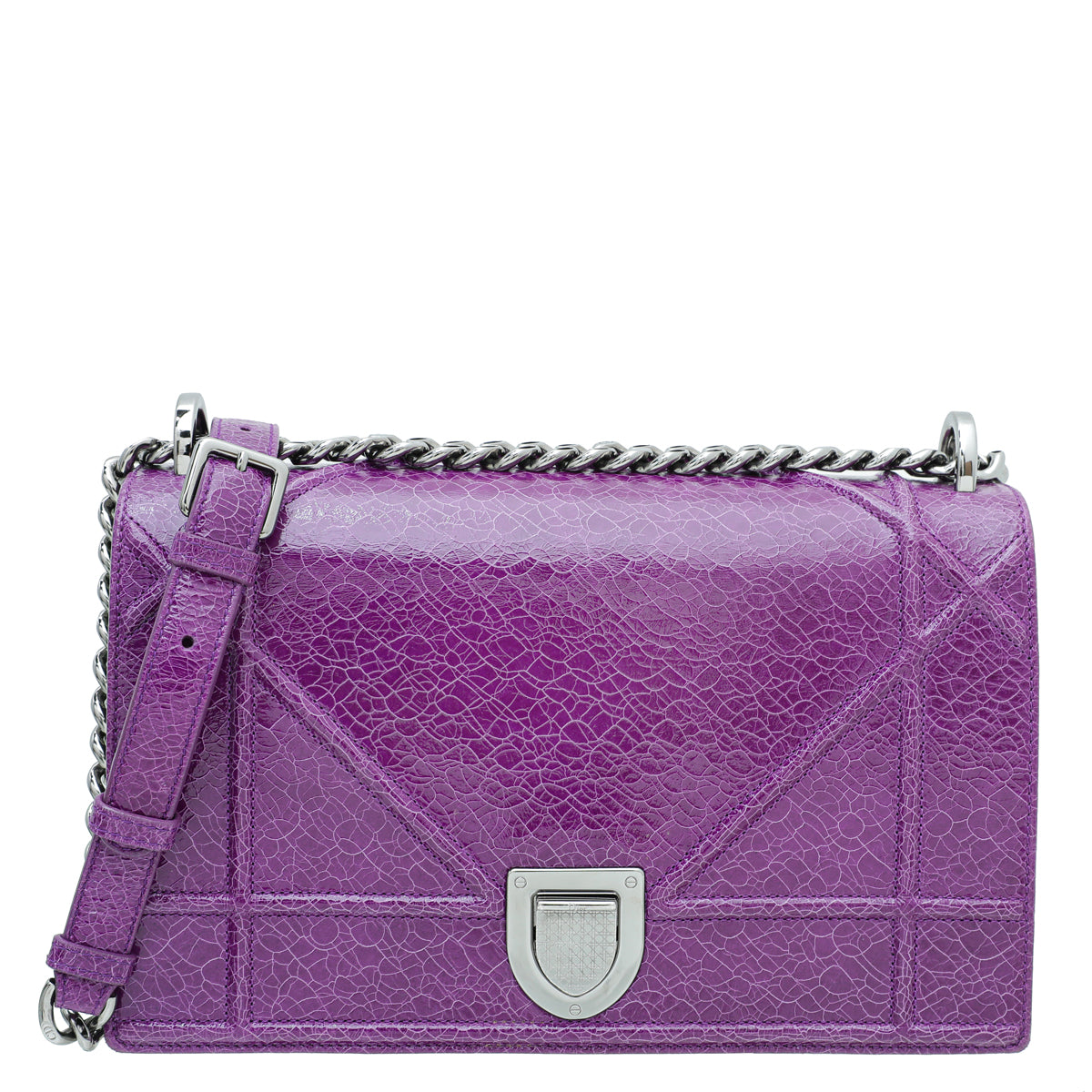 Christian Dior Violet Diorama Ceramic Effect Medium Bag