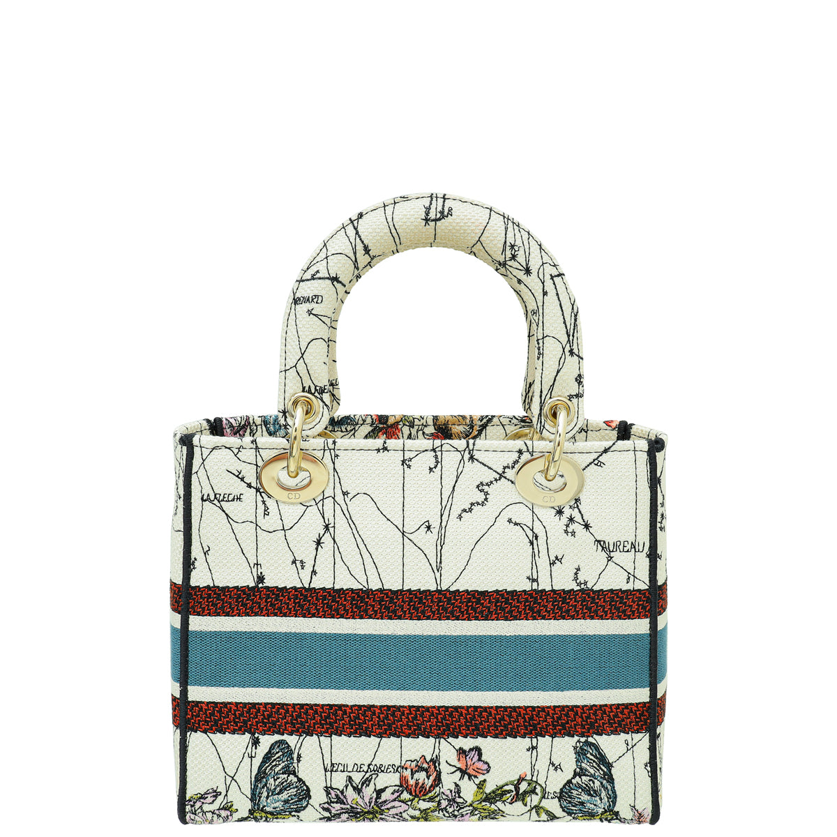 Christian Dior Multicolor Lady D-Lite Constellation Embroidery Medium Bag