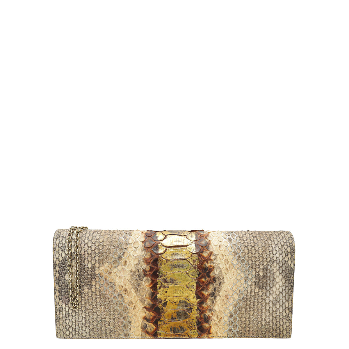 Christian Dior Natural Python Lady Dior Chain Clutch