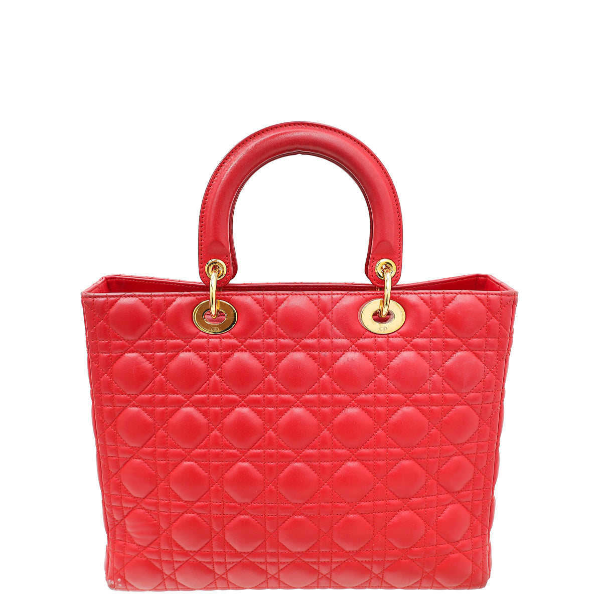 Christian Dior Red Lady Dior Large Bag