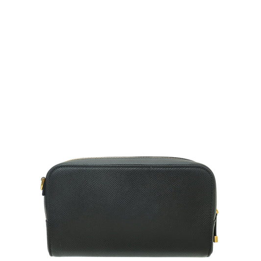 Christian Dior Black Caro Double Pouch