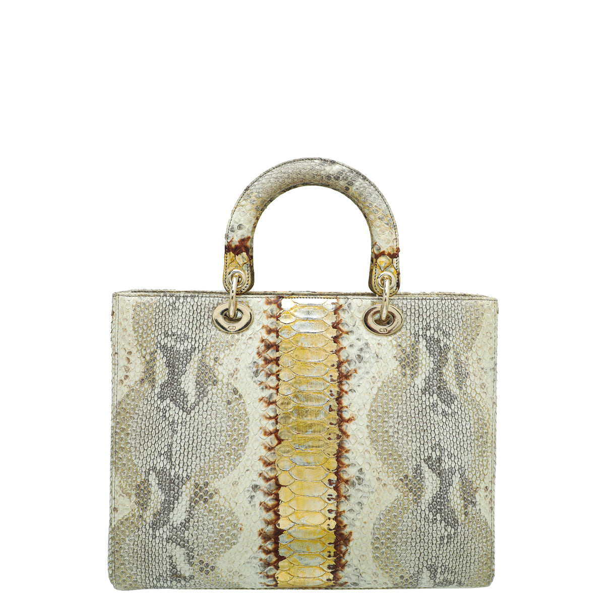 Christian Dior Bicolor Python Lady Dior Large Bag