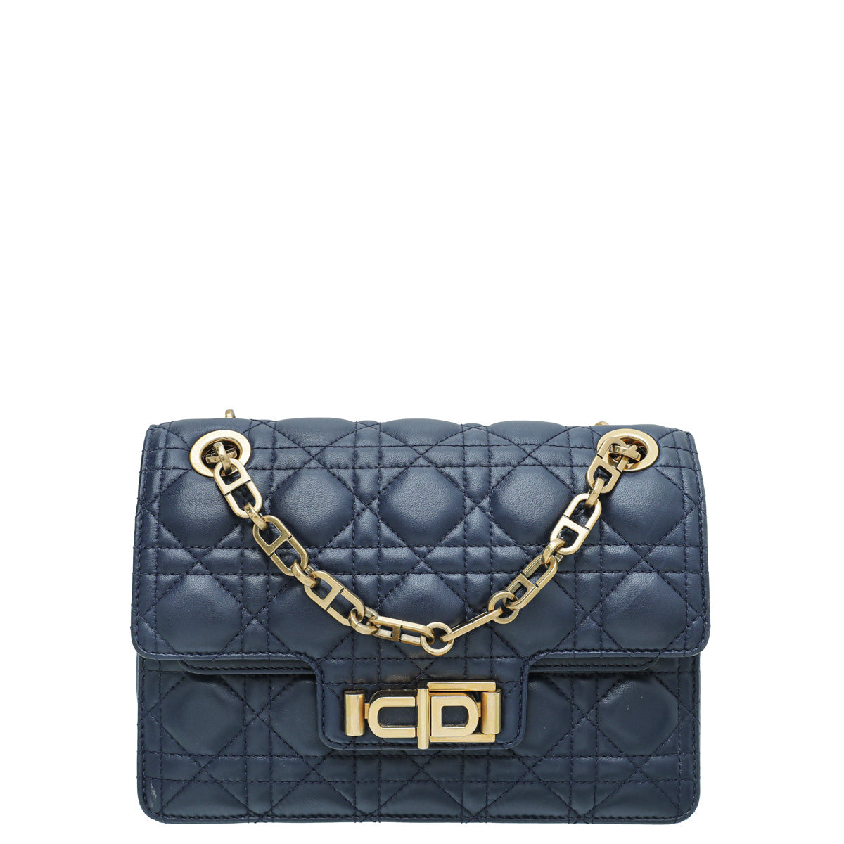 Christian Dior Navy Blue Miss Dior Lined Flap Chain Bag