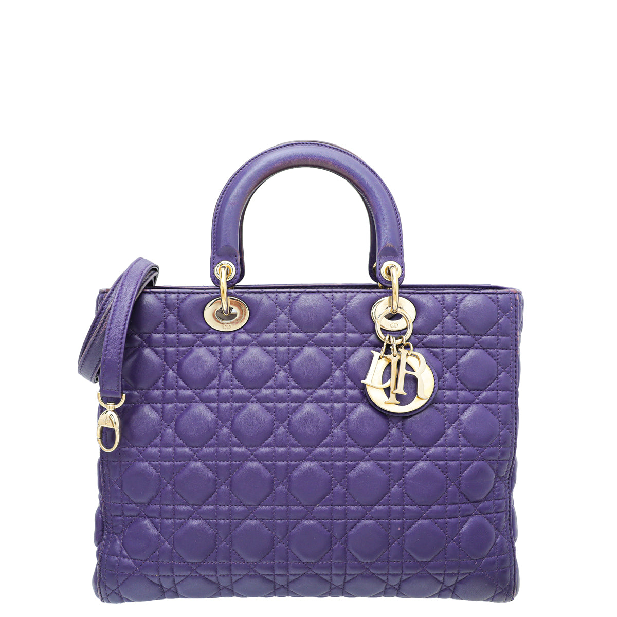 Christian Dior Violet Lady Dior Large Bag