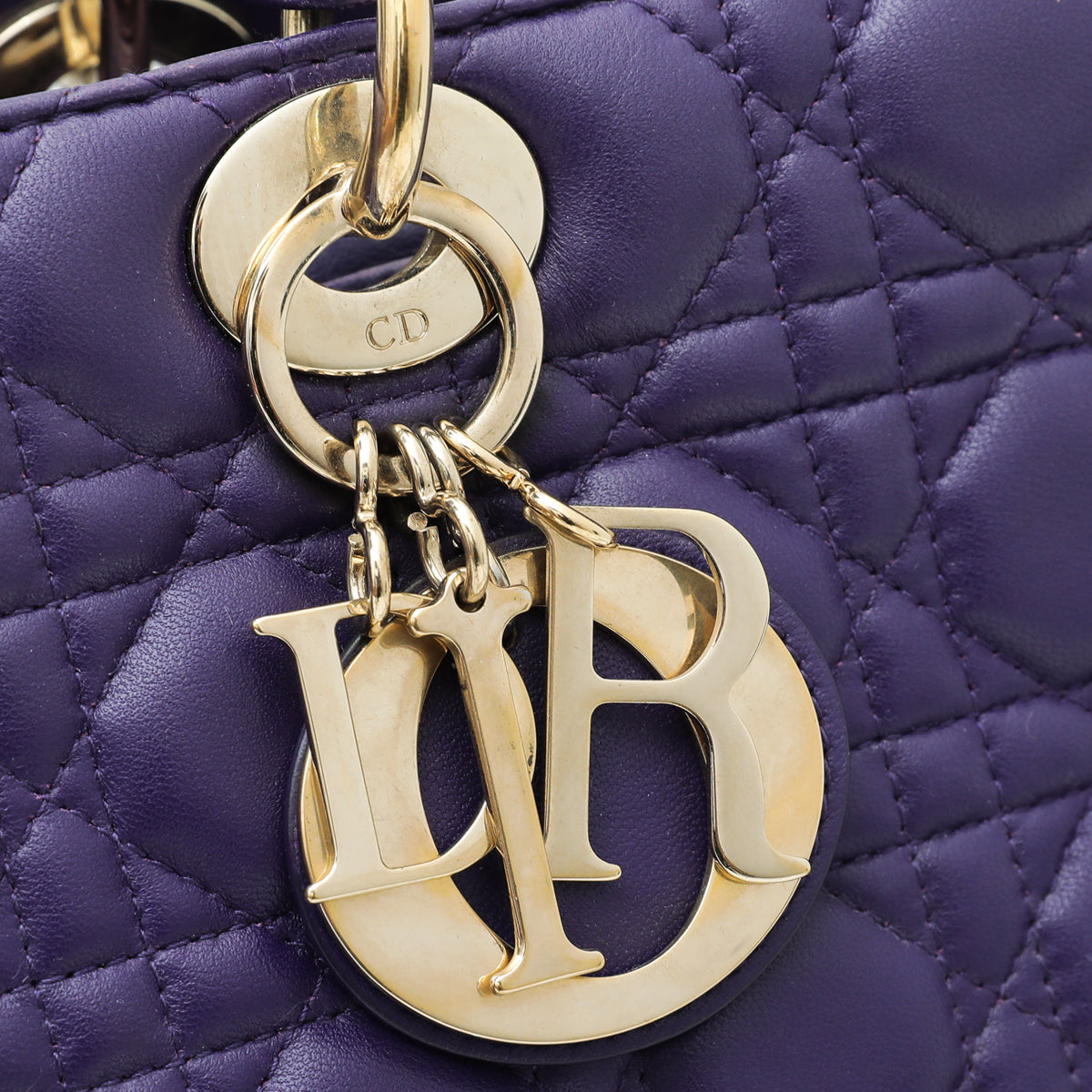 Christian Dior Violet Lady Dior Large Bag