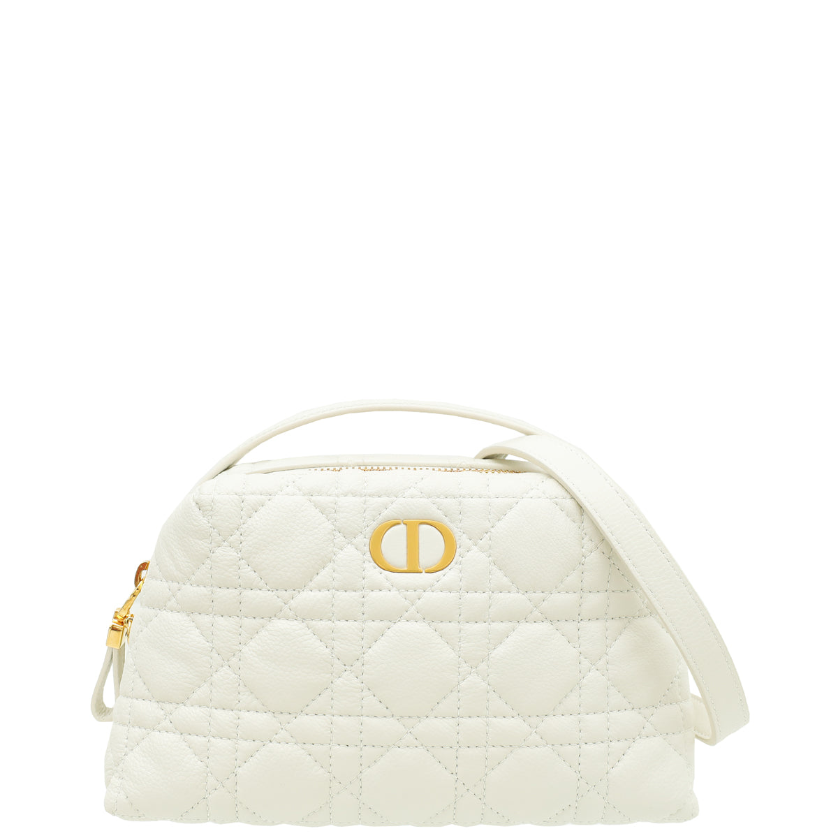 Christian Dior White Cannage Caro D-Cosy Bag