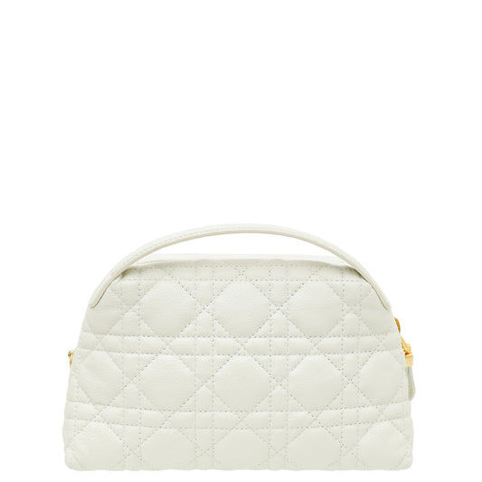 Christian Dior White Cannage Caro D-Cosy Bag