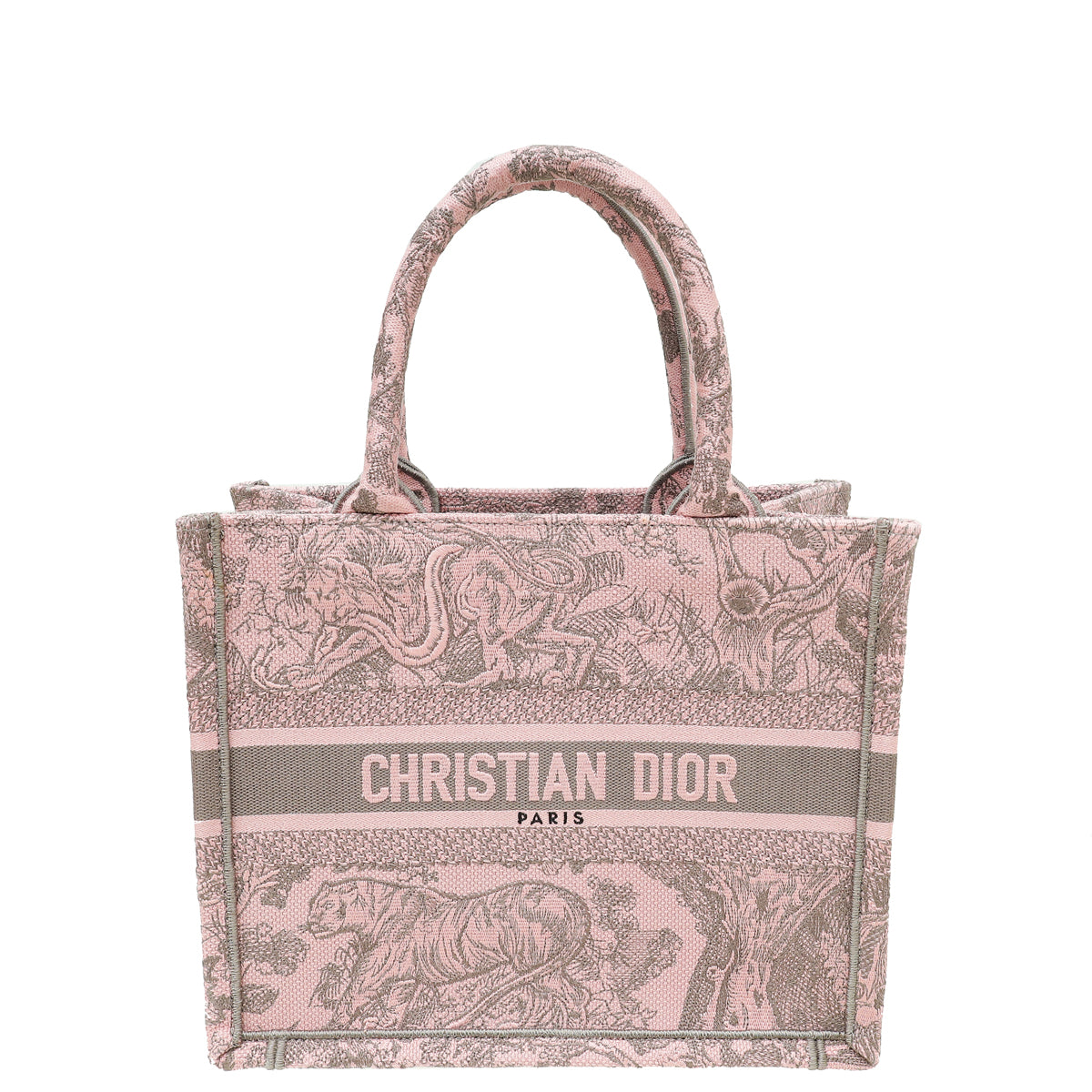 Christian Dior Toile De Jouy Embroidered Book Tote Small Bag