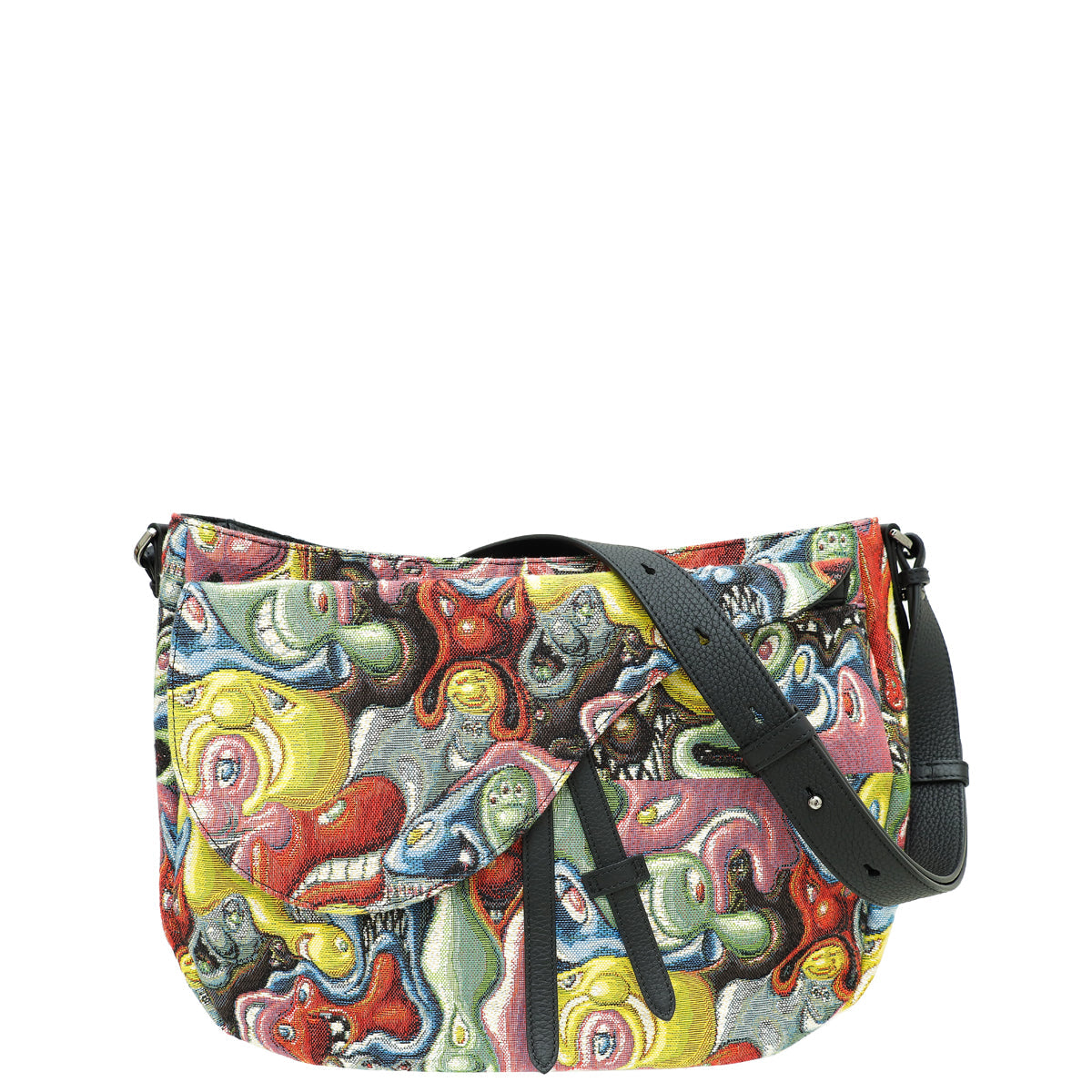 Christian Dior Multicolor X Kenny Scharf Jacquard Printed Soft Saddle Bag